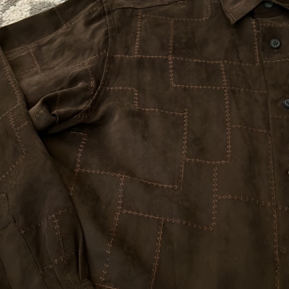 Crazy Horse men’s dress shirt, brown, size large GUC! - Picture 3 of 4